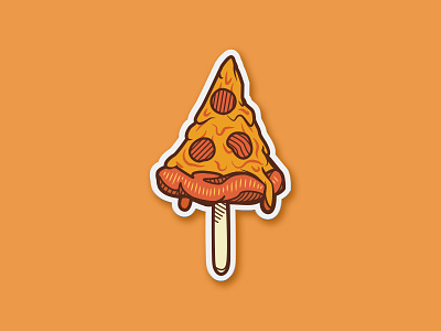 Pizza on a Stick v2 illustration pizza sticker vector