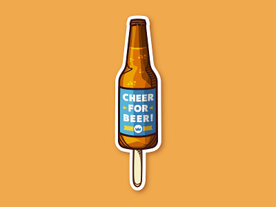 Beer bottle on a Stick! beer beer bottle beer stick illustration sticker vector