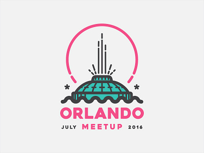 Orlando July Meetup design fountain illustration july meetup orlando