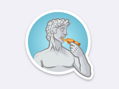 David's Pizza Sticker david italy pizza statue sticker