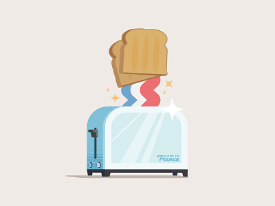 "French Toast" french illustration toast toaster vector