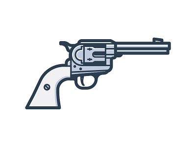 Six Shooter gun icon pistol revolver vector