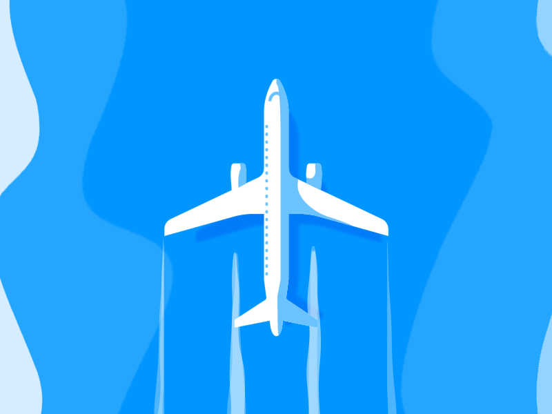 Flying Airplane airplane animation clouds fly flying gif illustration jet plane