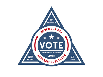 Vote! badge design elections logo mark midterms united states vector vote