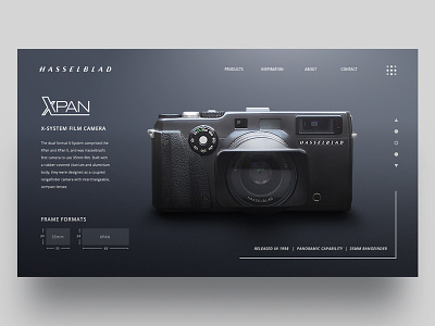 Hasselblad Xpan Landing Page camera film ui ux website xpan