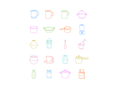 Unique icons based on common Indian kitchen vessels app branding design graphic design illustration logo typography ui ux vector