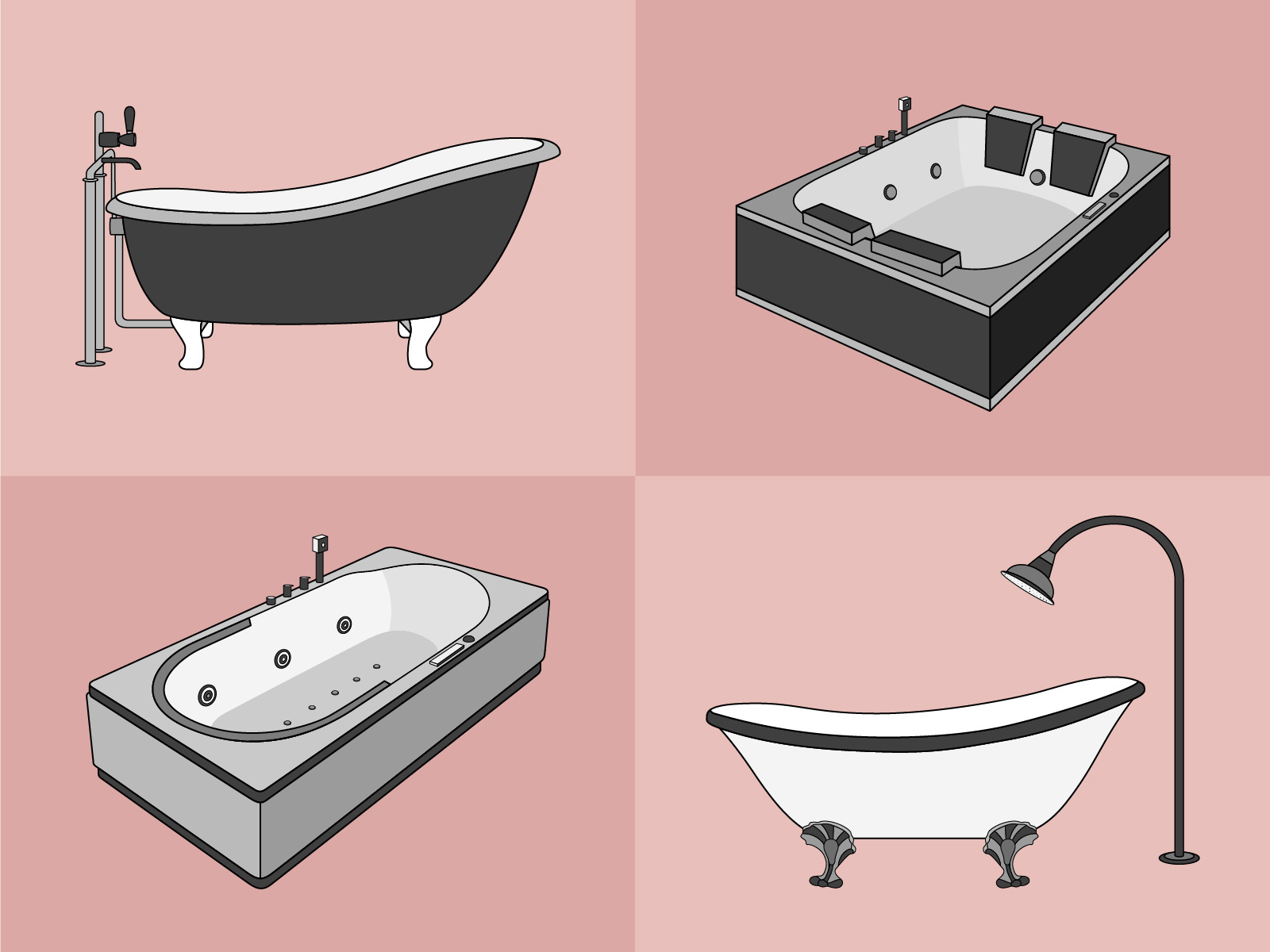 Set of Bathroom Icons by Bhagya Bala on Dribbble