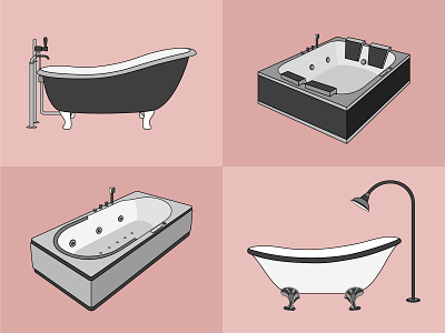 Set of Bathroom Icons app bathroom icons branding design graphic design icons illustration logo set typography ui ux vector
