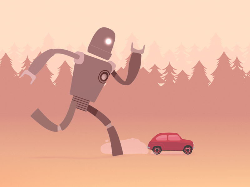 Beware of the Robot after effects animation car character duik gif robot run cycle