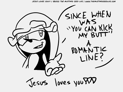 Mighty the Armadillo Mentions Romance | Sonic Comic Warmup comic fan art illustration jesus loves you!!! mighty mighty the armadillo quick sonic sonic the hedgehog the mustard seed life warmup