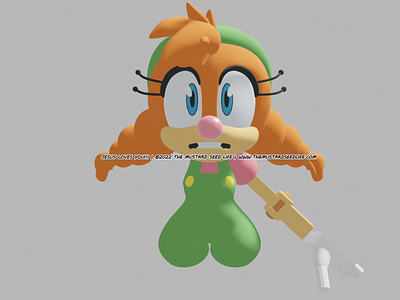 Sonic: Belle the Tinkerer 3D Model WIP | Day 26