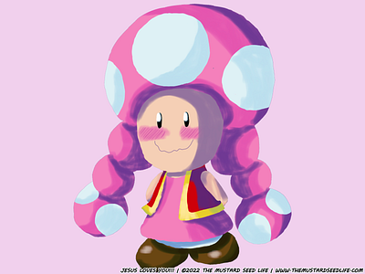 😊Toadette | Day 19 | 100 Faces Meme Challenge 100 faces meme challenge cartoon challenge character digital fan art fanart game illustration jesus loves you!!! mario nintendo quick style stylized super mario the mustard seed life toadette video game