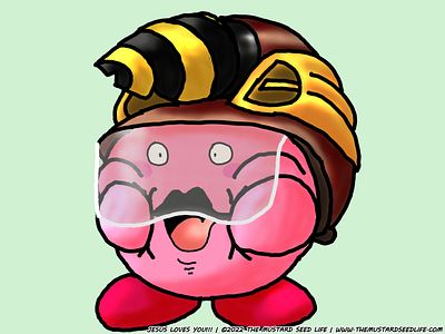 😲Drill Kirby | Day 22 | 100 Faces Meme Challenge 100 faces meme challenge cartoon challenge character digital fan art fanart fast illustration jesus loves you!!! kirby nintendo quick stylized the mustard seed life