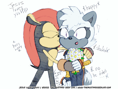 Sonic: Mighty Kissing Tangle On the Cheek Fan Art