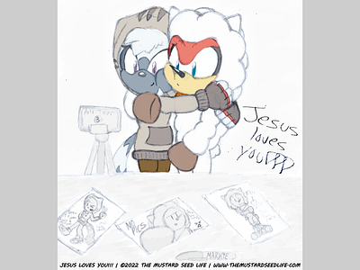 Sonic: Tangle x Mighty "Photo-Squish" Fan Art cartoon challenge character digital fan art fanart illustration jesus loves you!!! mighty mighty the armadillo mixed media pencil sketch sonic sonic the hedgehog style tangle tangle the lemur tangle x mighty the mustard seed life