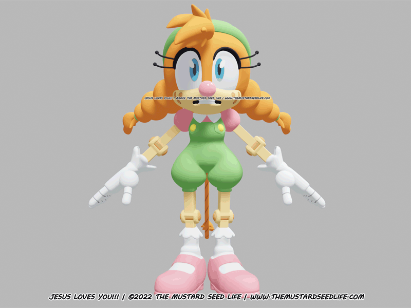 Finished Sonic: Belle the Tinkerer 3D Model Turntable 3d 3d character 3d model 3d modeling belle belle the tinkerer character complete complete 3d model fan art final finished gif jesus loves you!!! sonic sonic the hedgehog the mustard seed life turn turnaround turntable