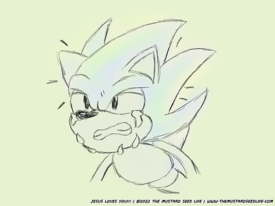 😠Hyper Sonic | Sketch 34 | 100 Faces Meme Challenge 100 faces meme challenge cartoon challenge character digital fan art fast illustration jesus loves you!!! quick sketch sonic sonic the hedgehog style stylized the mustard seed life