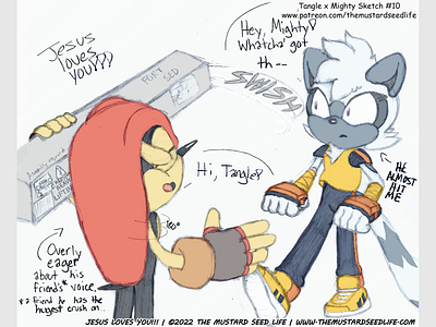 Sonic: Tangle x Mighty "Crush N' Swish" Fan Art