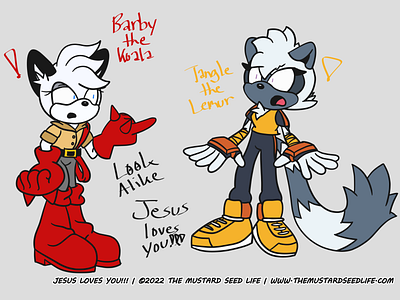 Sonic: Tangle’s Look-Alike, Barby Koala barby koala barby the koala cartoon challenge character characters digital fan art fanart illustration jesus loves you!!! look alike quick sonic sonic the hedgehog style stylized tangle tangle the lemur the mustard seed life