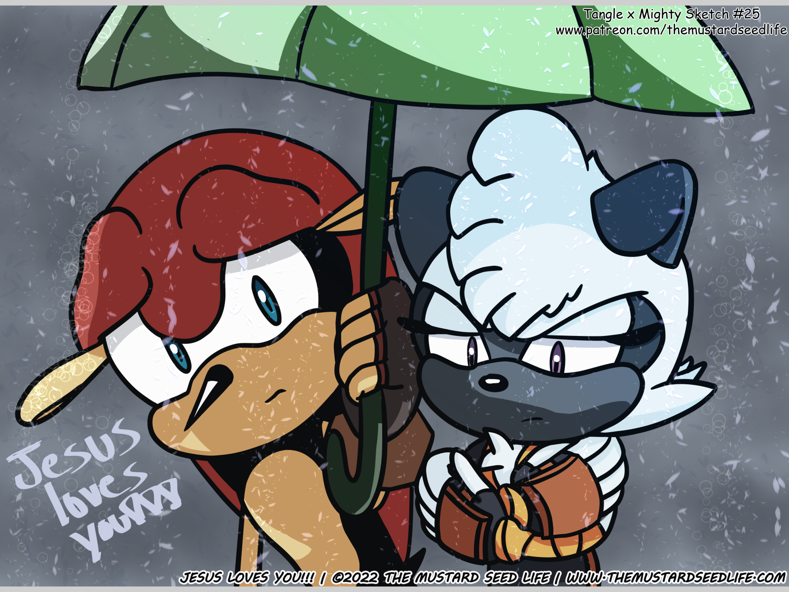 Tangle the Lemur x Mighty the Armadillo Fan Art! by Tiny MustardSeed