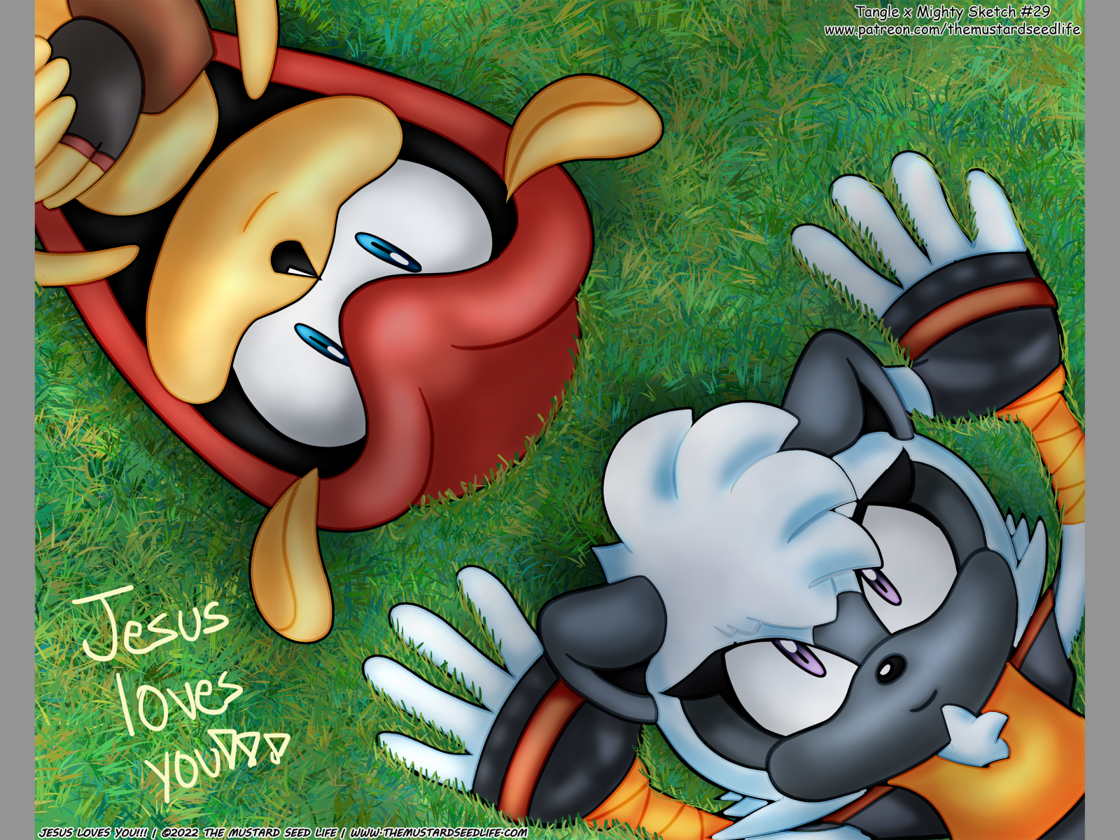 Tangle the Lemur x Mighty the Armadillo Fan Art! by Tiny MustardSeed