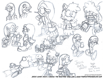 Sonic: Tangle x Mighty Sketch Studies
