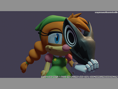 Sonic: 3D Belle the Tinkerer Holding Infinite's Mask Render