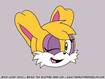 Sonic: Bunnie Rabbot Wink Smile Face bunnie bunnie rabbot cartoon challenge character digital face fan art fanart happy illustration jesus loves you!!! smile sonic sonic the hedgehog style stylized the mustard seed life wink