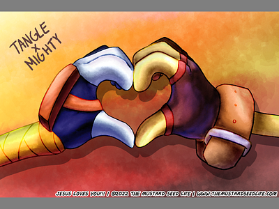 Tangle x Mighty Sunrise Heart Hands