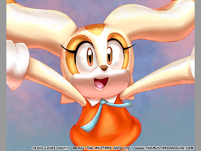 Cream the Rabbit Flying Cute Playful Fanart