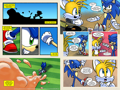 Sononical: Heroes N’ Hearts Pages 1-2 color comic design digital digital art fan art fanart illustration jesus loves you!!! layout lettering letters page pages panel panels sonic sonic the hedgehog tails the mustard seed life