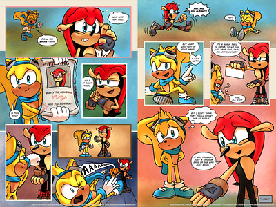 Sononical: Heroes N’ Hearts Pages 7-8 character color comic design digital fan art fanart jesus loves you!!! layout letters mighty mighty the armadillo page panel ray ray the flying squirrel sonic sonic the hedgehog sononical the mustard seed life