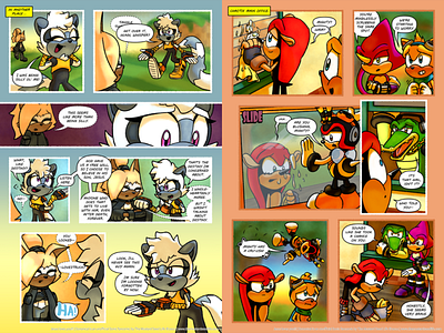 Sononical: Heroes N’ Hearts Pages 9-10 charmy comic digital espio fan art fanart illustration jesus loves you!!! layout letters mighty panel ray sonic sonic the hedgehog tangle tangle x mighty the mustard seed life vector whisper
