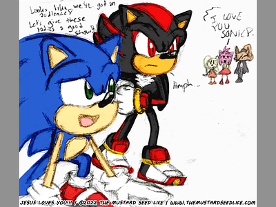 Sonic vs. Shadow Race(+ audience) quik art amy amy rose art cream cream the rabbit fan art fanart fun illustration jesus loves you!!! quick race shadow shadow the hedgehog sketch sonic sonic the hedgehog the mustard seed life whisper whisper the wolf