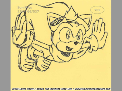 Ray the Flying Squirrel in "Sun Rays" art character fan art fanart illustration ink jesus loves you!!! paint paint swatch pen ray ray the flying squirrel sonic sonic the hedgehog sun rays swatch the mustard seed life traditional yellow