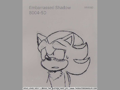 Shadow the Hedgehog in "Embarrassed Shadow" art character fan art fanart gray illustration ink jesus loves you!!! paint swatch pen shadow shadow the hedgehog sonic sonic the hedgehog swatch the mustard seed life traditional
