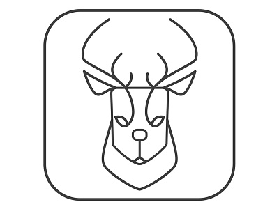Stag design icon line logo minimalist simple stag