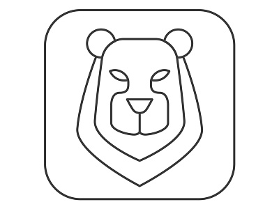 Bear animal bear design icon line logo minimalist simple