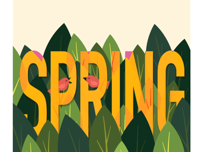 Spring after effects animation birds design flowers green illustration leaves motion design motion graphics spring sticker ui