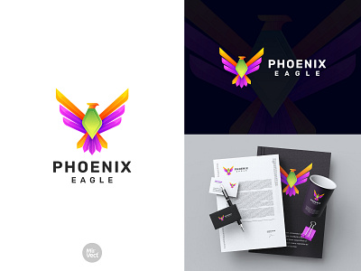 Modern Colorful Eagle. app bird logo branding colorful logo cool logo design eagle logo gradient logo illustration logo modern logo phoenix logo purple logo vector