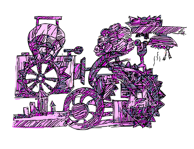 Sketcbook Illustrations - 01 gears illustration illustration art illustrations mechanical steampunk sticker