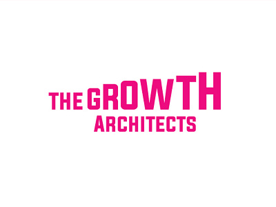 The Growth Architects Typographic Logo flat geometric grow growth logo minimal pink type typographic typography