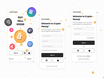 Sign up screen. Crypto wallet. app crypto crypto wallet cryptocurrency daily ui dailyui sign in sign up sign up screen ui