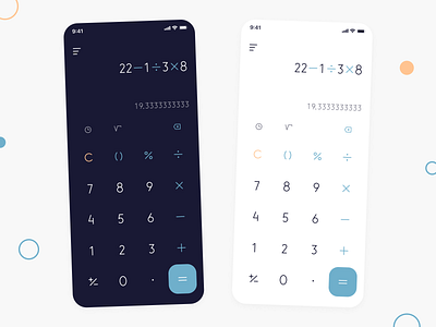 Calculator app calculator daily ui dailyui dark and light theme dark calculator design designing a calculator lightcalculator mobile app ui