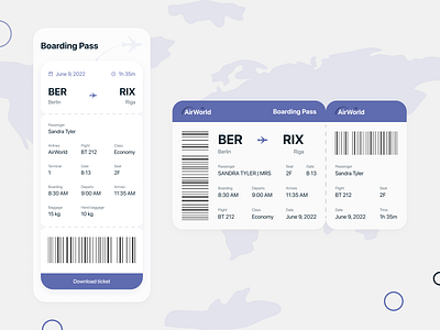 Boarding Pass 024 airline airline booking app airplane app boarding pass booking app daily ui dailyui design flight ticket tickets ui