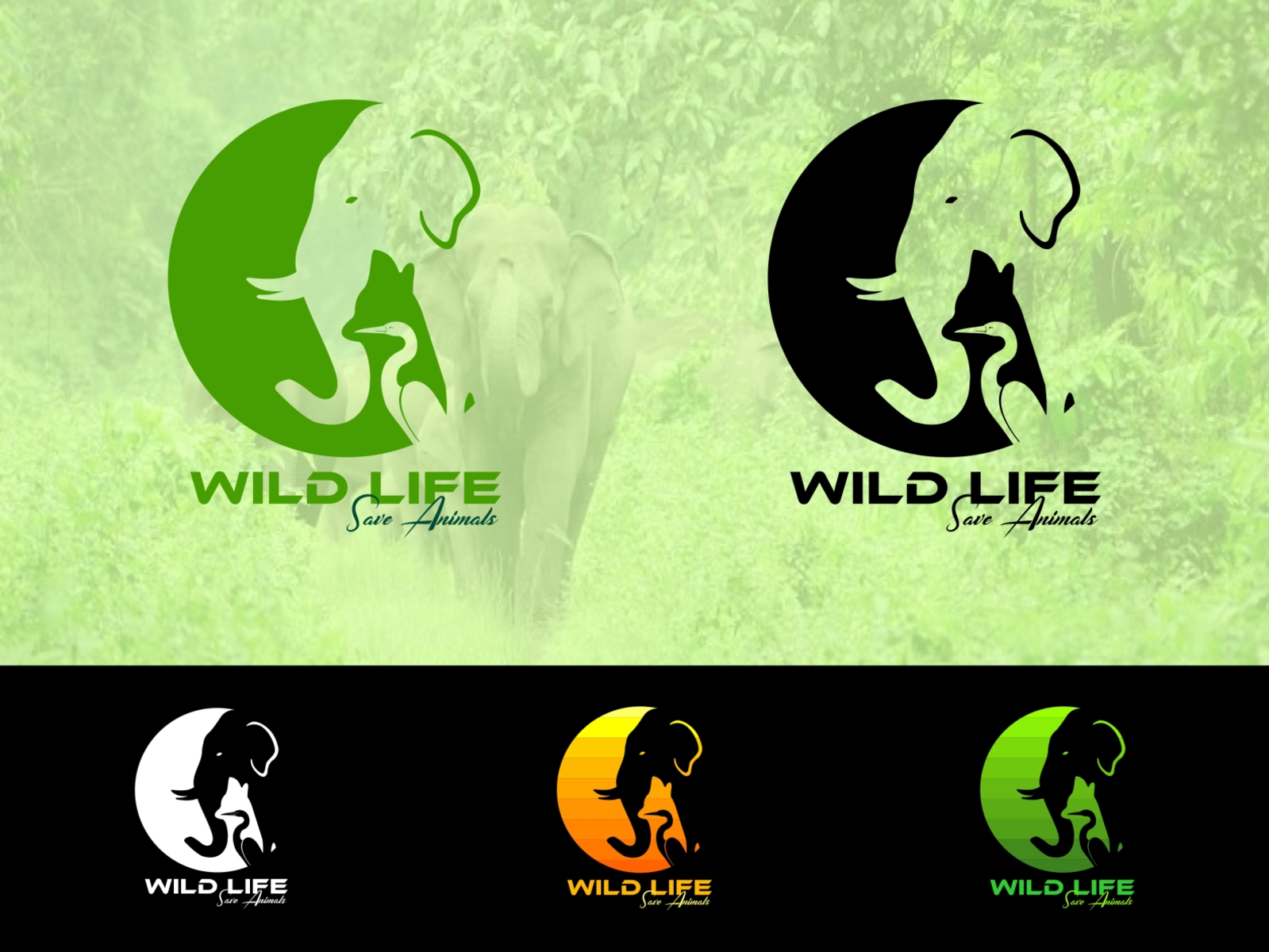 Animal conservation logo design wildlife safari Vector Image