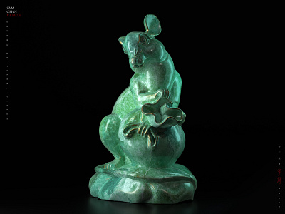 mouse 3d art c4d ceramics concept design jade mouse ornament samchoi sculpture