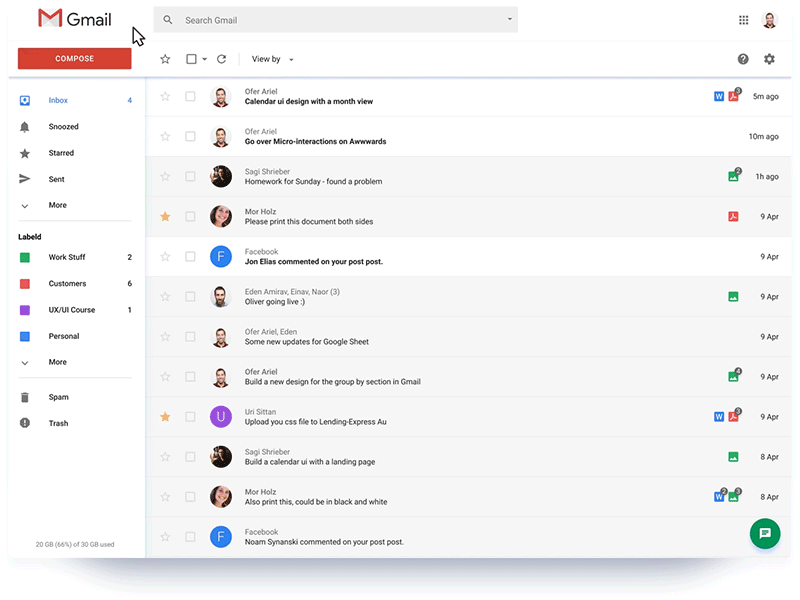 Gmail "Compose email" design concept