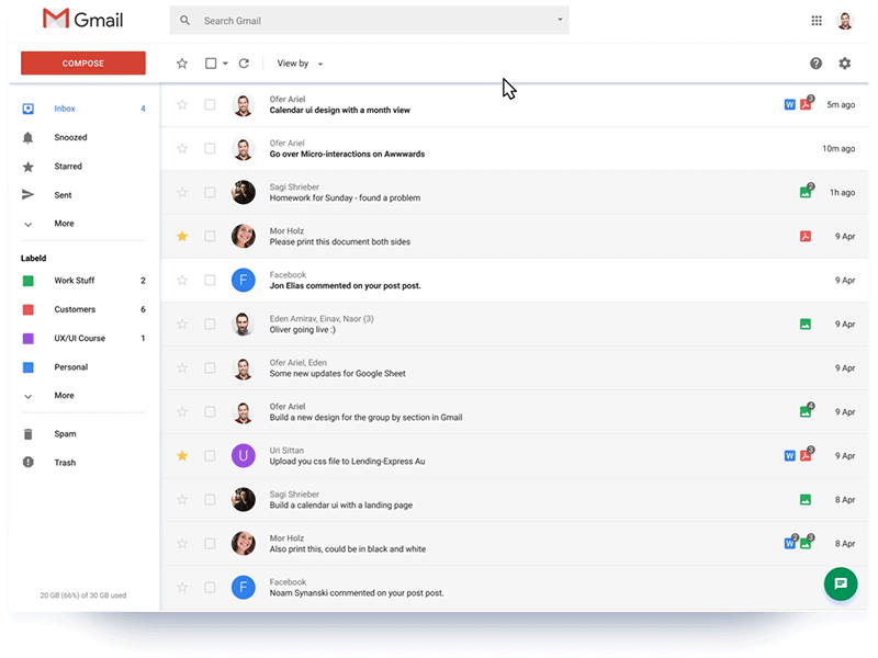 Gmail "Snooze" design concept after effects concept email figma gmail inbox redesign snooze ui ux