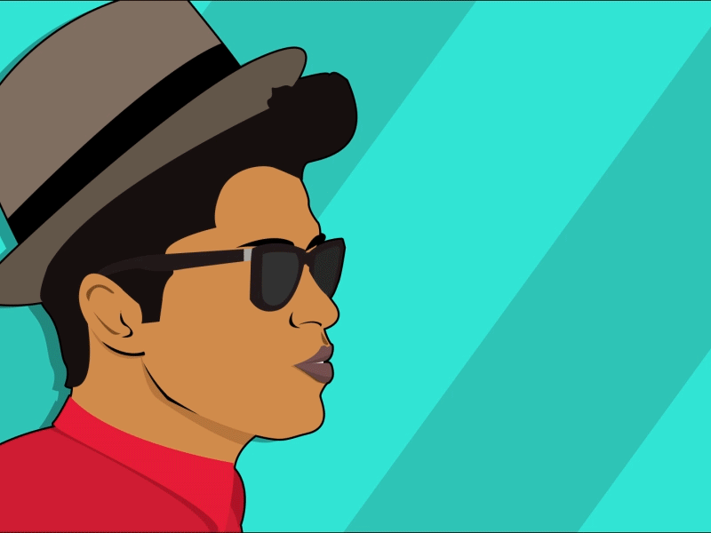 Bruno Mars Song - animated after effects animation bruno mars character design gif illustration motion vector